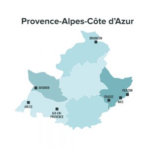 Carte des villes éligibles à la loi Malraux en Provence Alpes Cote d'Azur