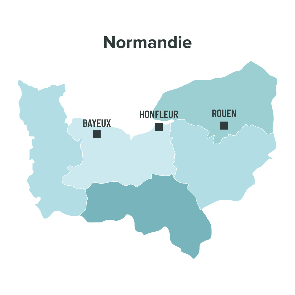 Carte des villes éligibles à la loi Malraux en Normandie