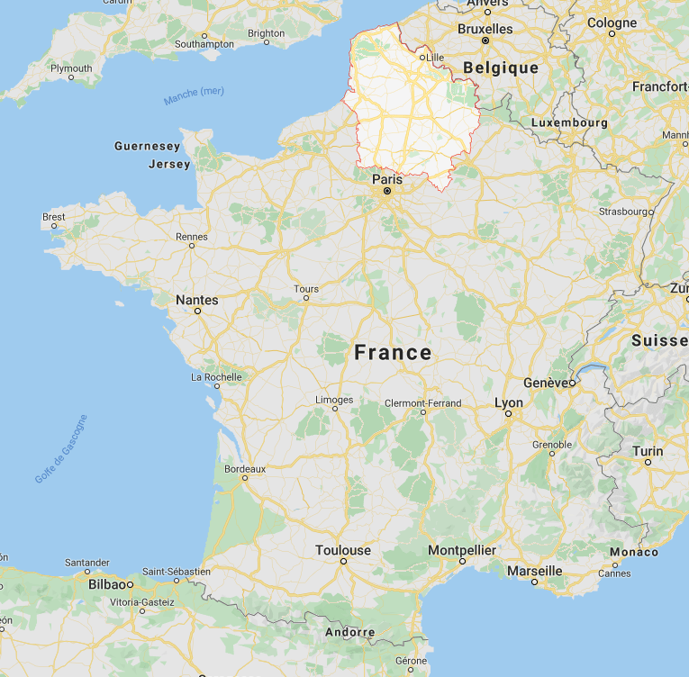hauts de france sur la carte de france