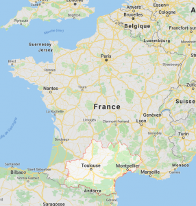 Occitanie sur la carte de France