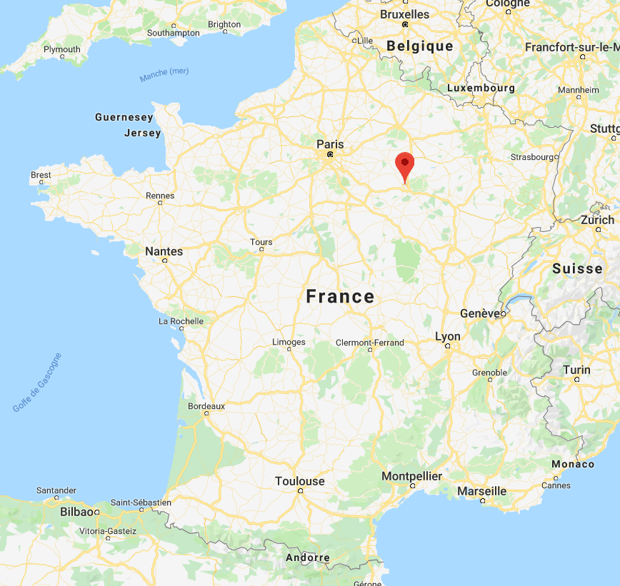 Troyes sur la carte de France