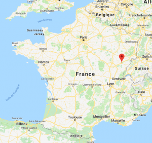 Besancon sur la carte de France