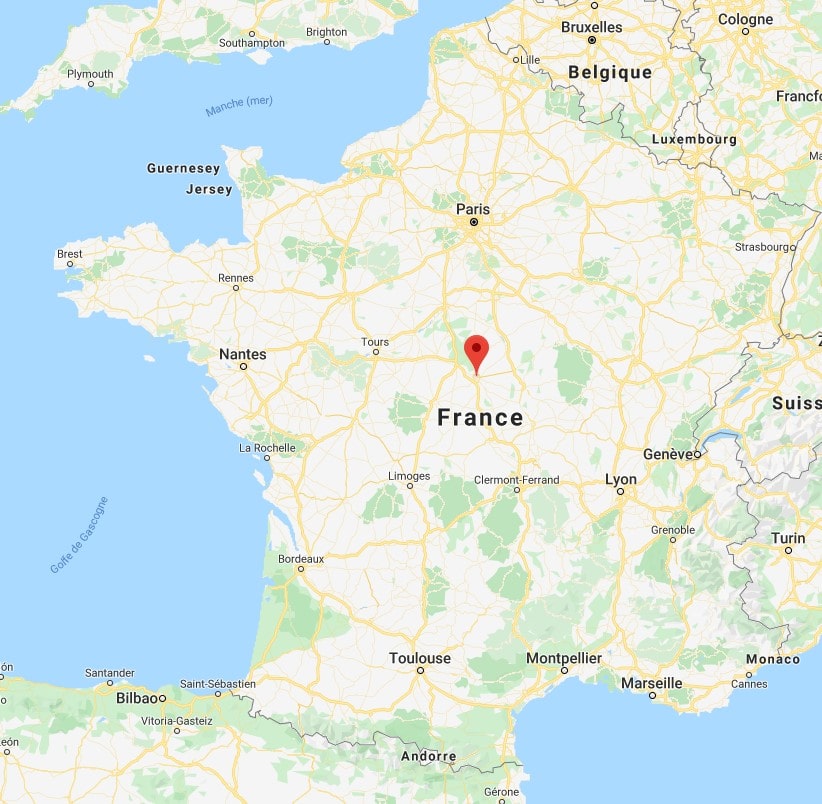 Bourges sur la carte de France