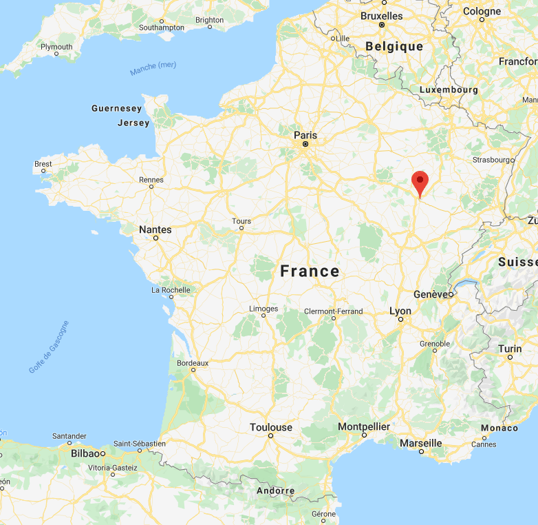 Langres sur la carte de France