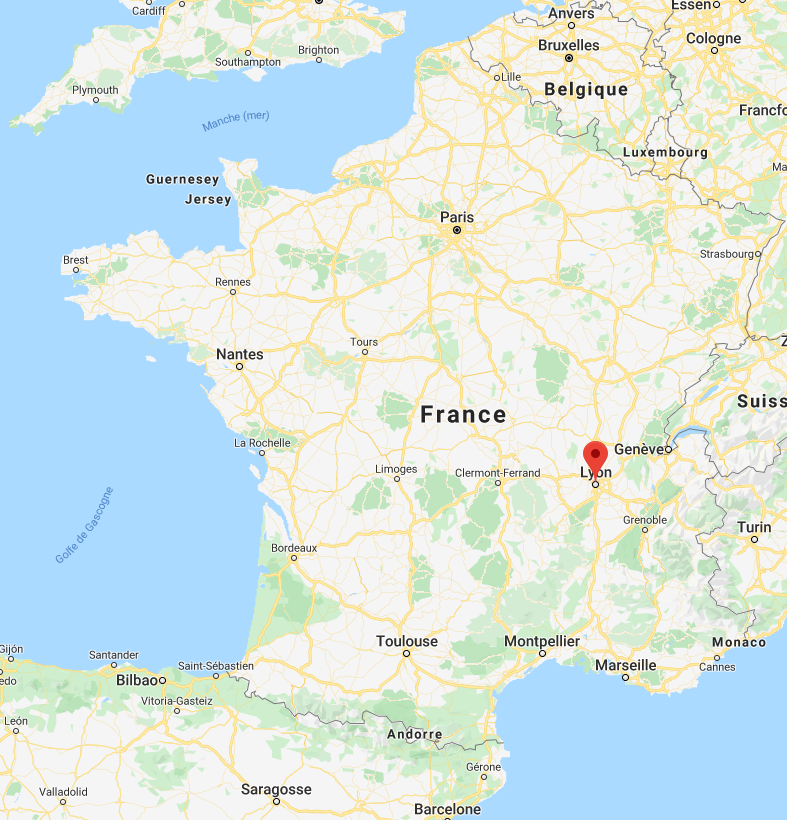 Lyon sur la carte de France