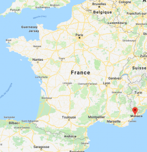 Nice sur la carte de France