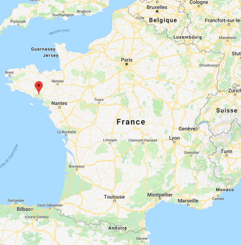 Vannes sur la carte de France