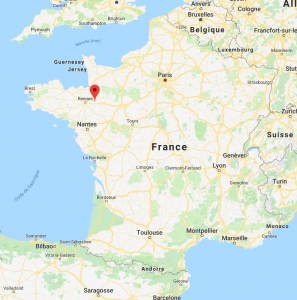 Vitre sur la carte de France