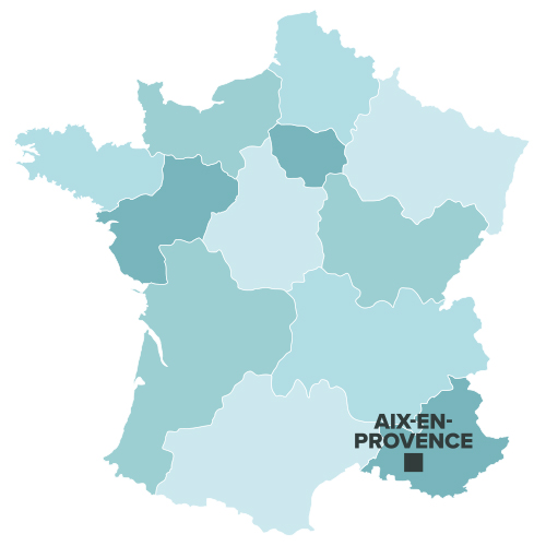 Aix-en-Provence sur la carte de france