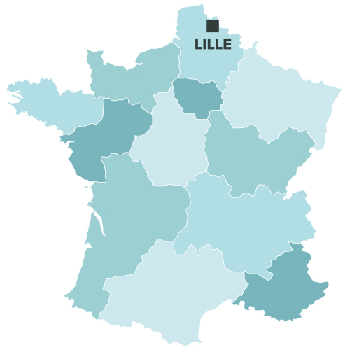 Lille sur la carte de france